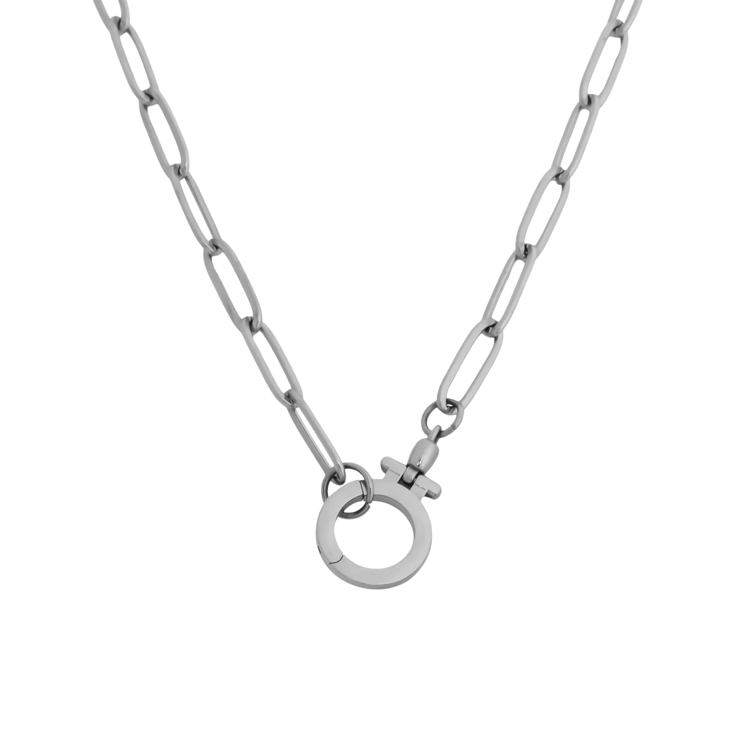 Silver Hardware Charm Holder Necklace