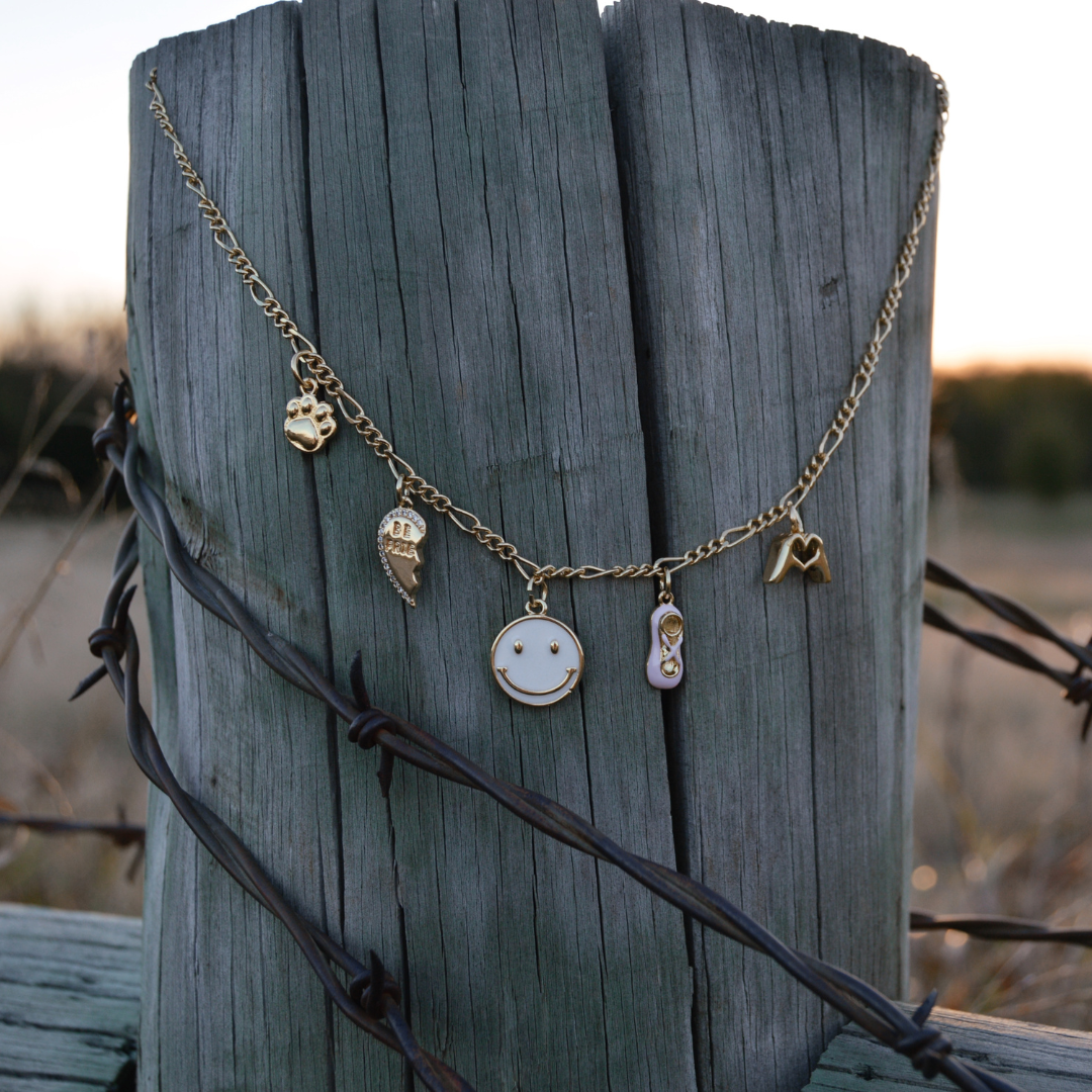 Medium White Smiley Face Charm