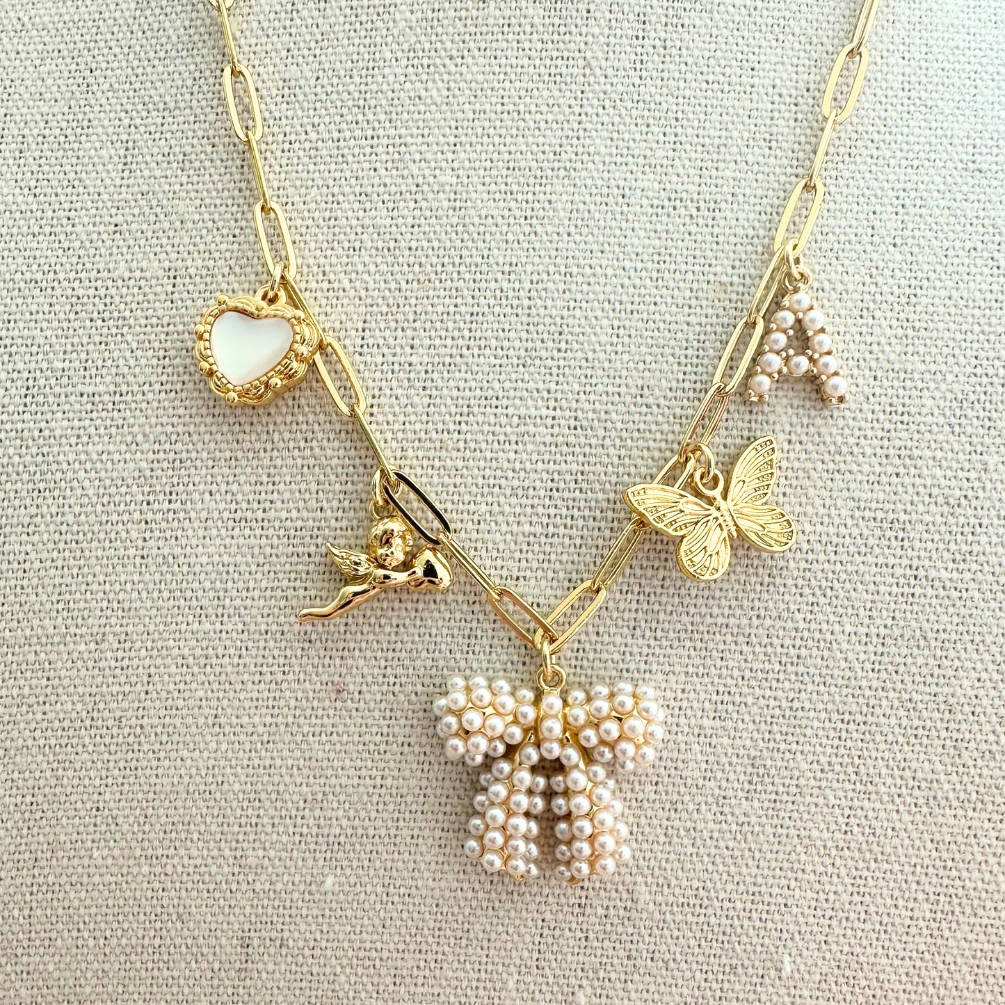 Large Pearl Bow Charm