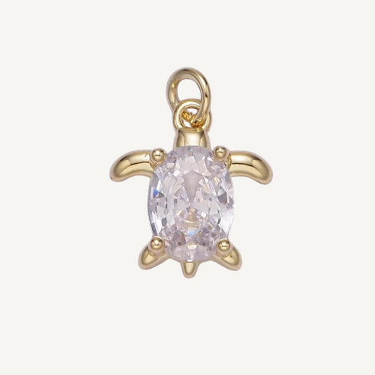 Small Rhinestone Turtle Charm