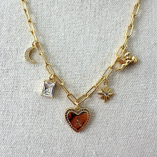 Mini Rhinestone Crescent Moon Charm
