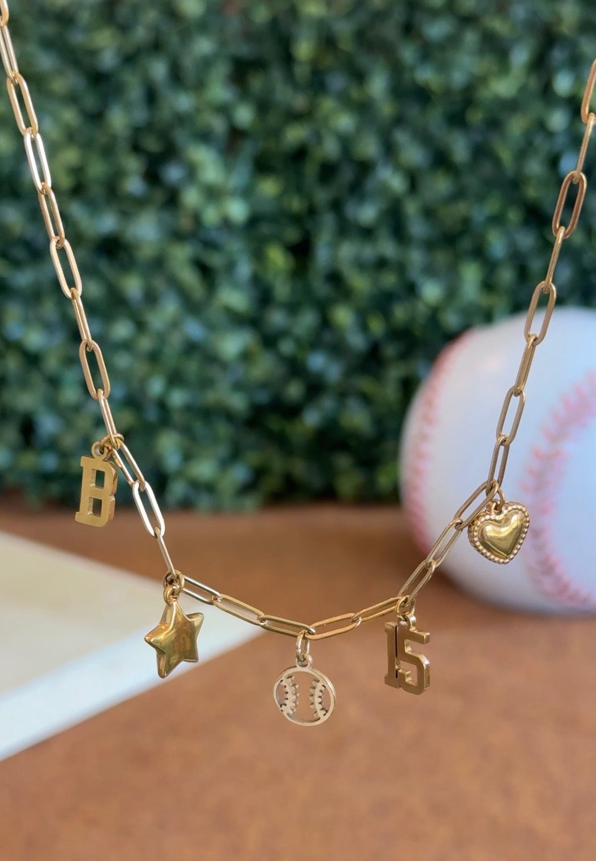 Baseball Star 5-Charm Necklace