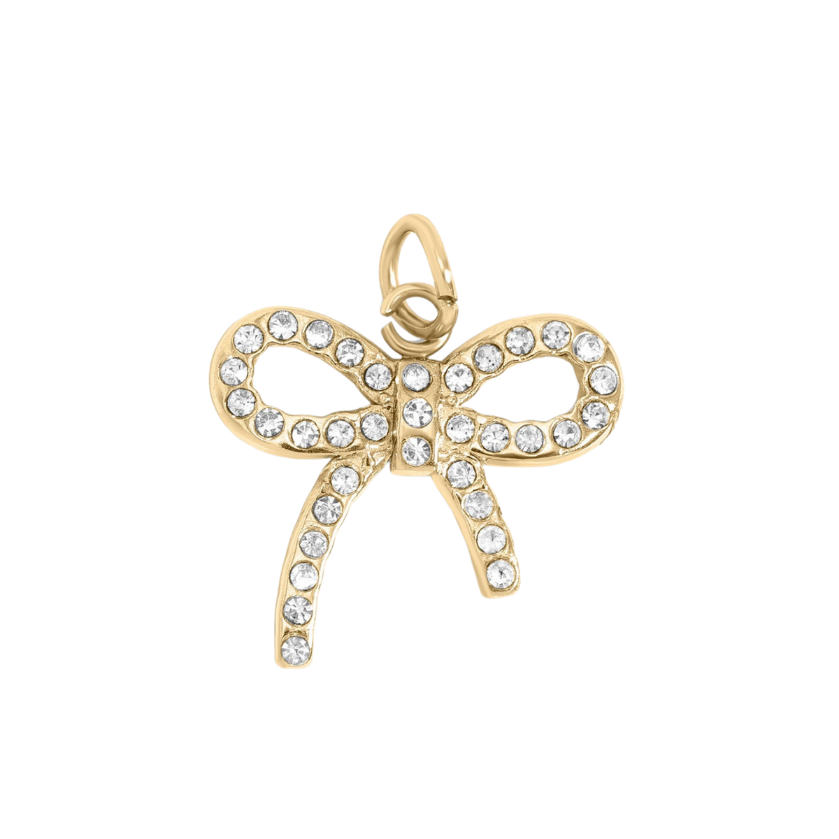 Medium Gold Rhinestone Bow Charm