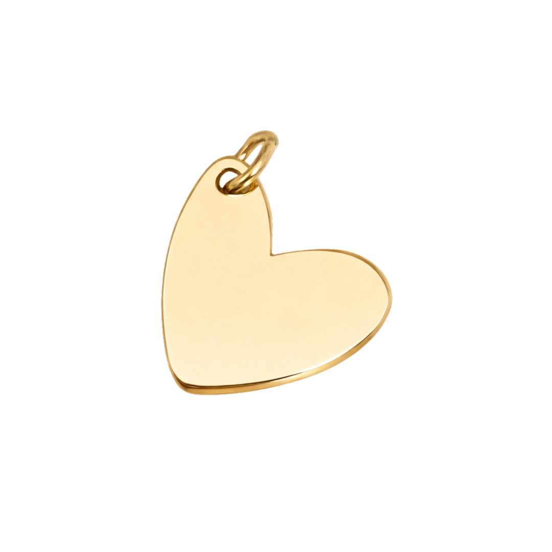 Medium Gold Hanging Heart Charm (Engravable)