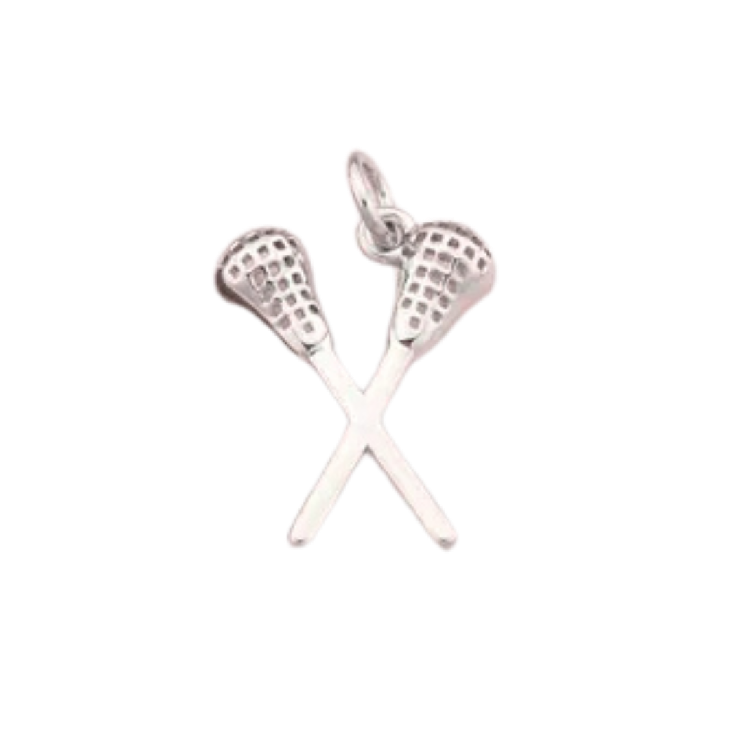 Medium Silver Lacrosse Sticks Charm