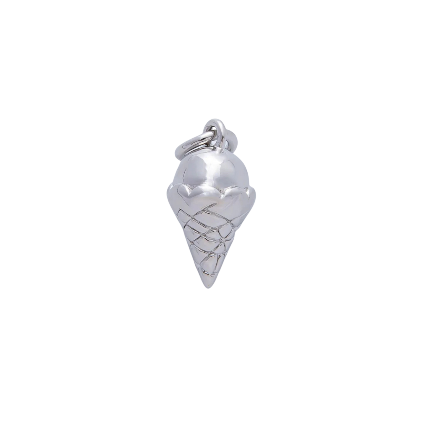 Mini Silver Ice Cream Cone Charm