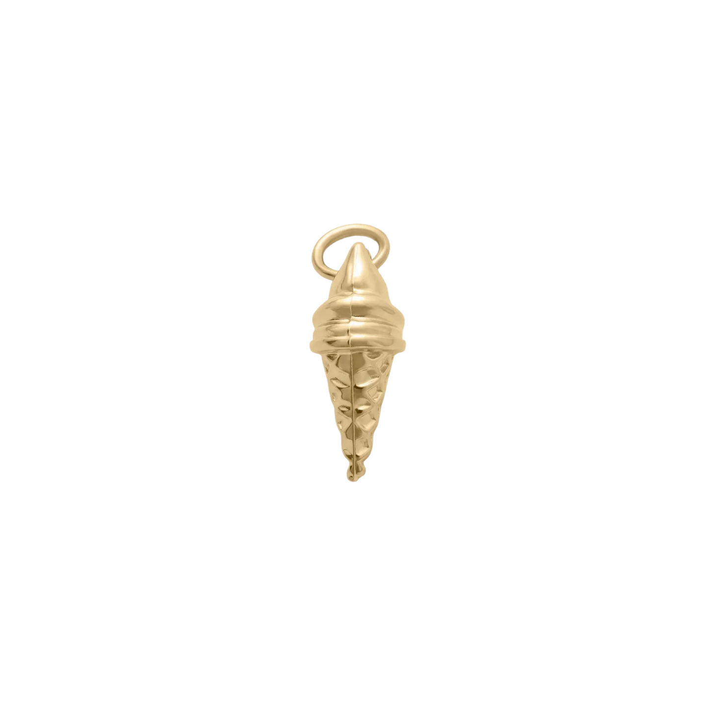 Mini Gold Ice Cream Cone Charm