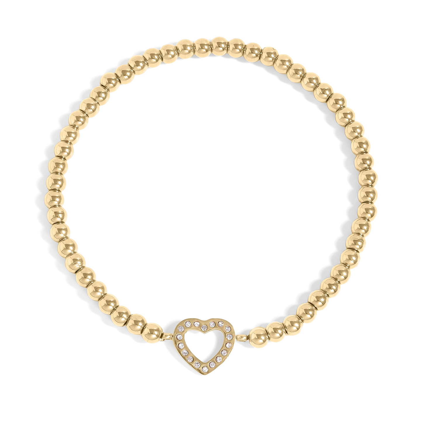 Gold Beaded Heart Bracelet