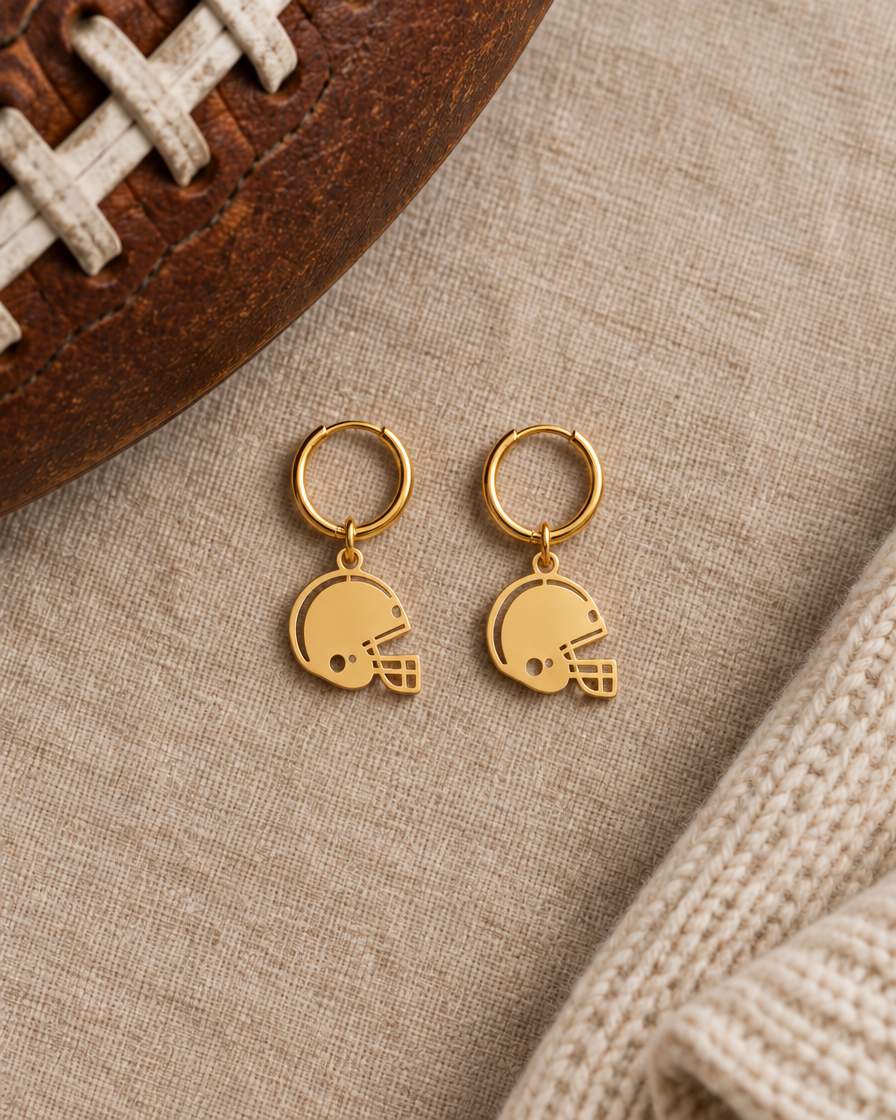 Football Helmet Dangle Earrings