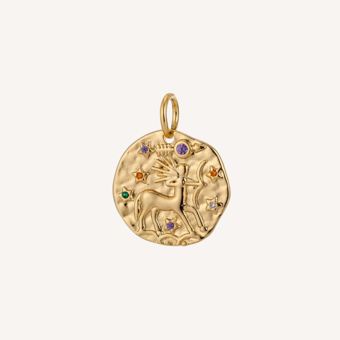 Medium Hammered Zodiac Coin Charm