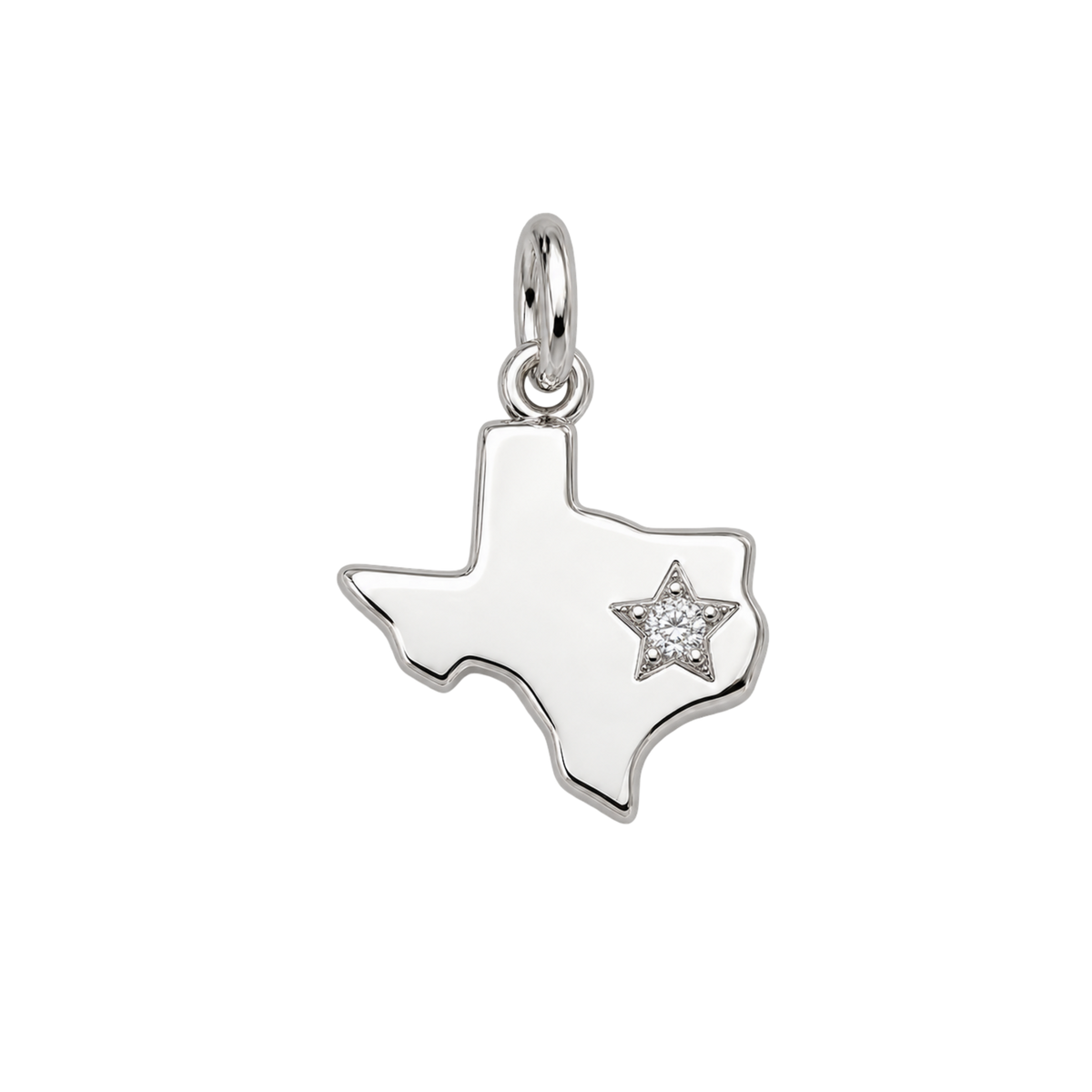 Small Silver Texas State Charm