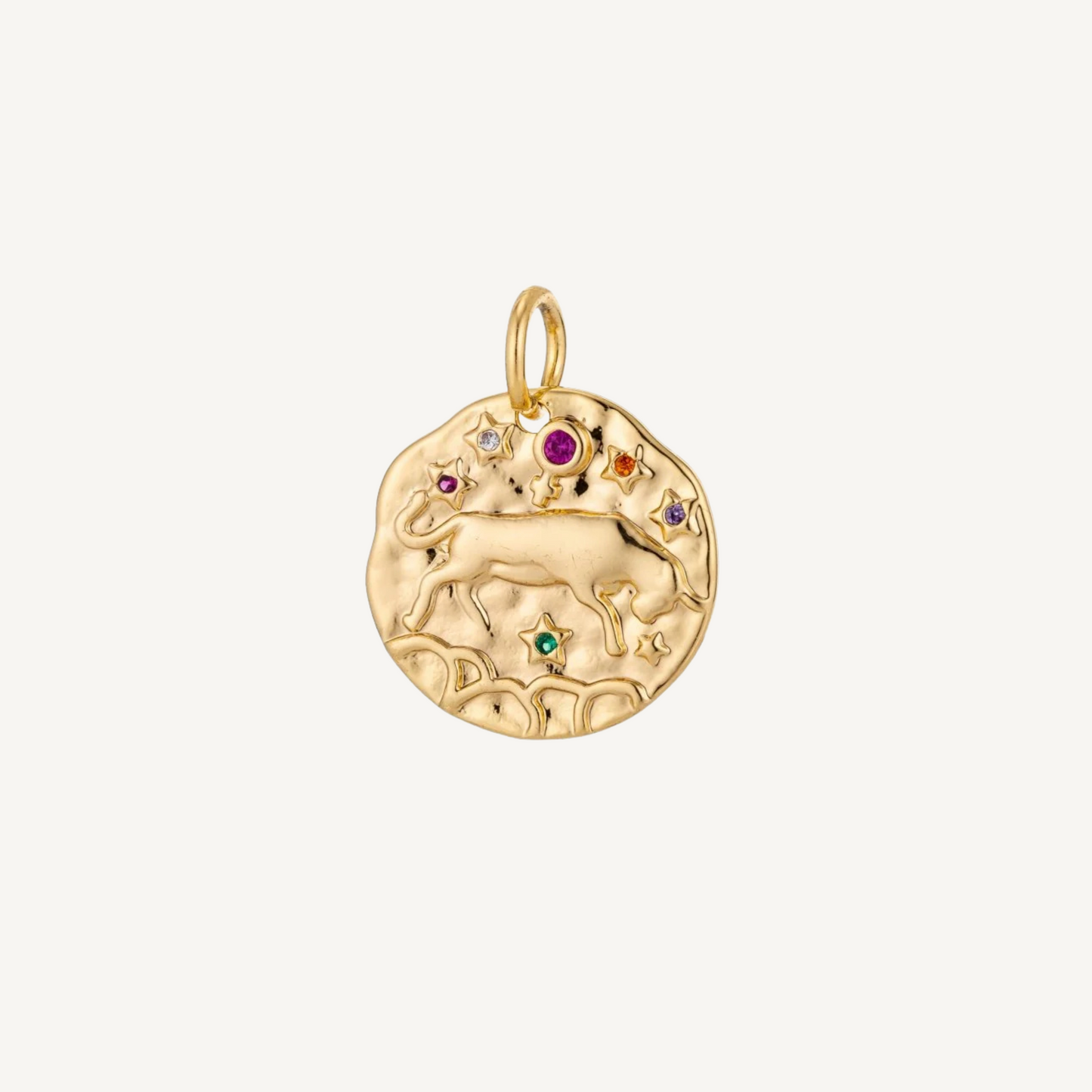 Medium Hammered Zodiac Coin Charm