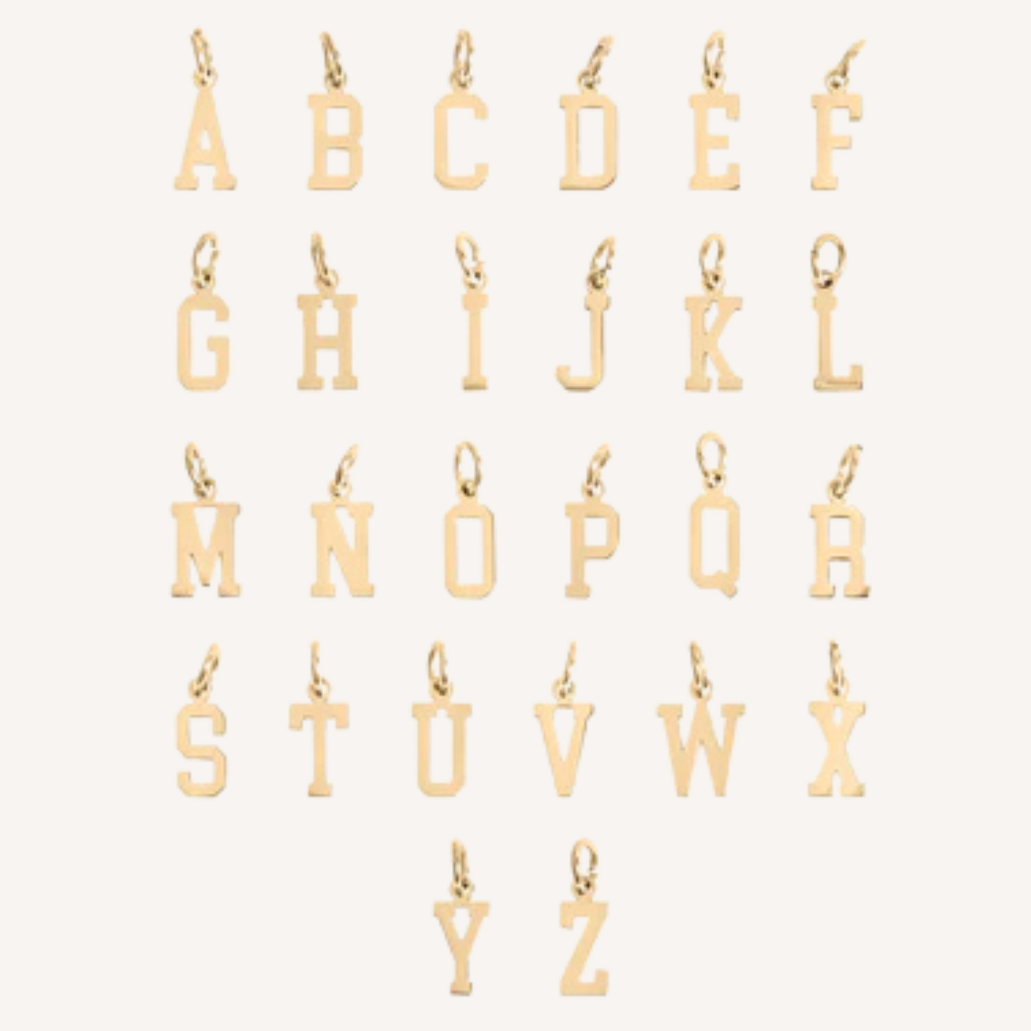Small Varsity Initial Charms