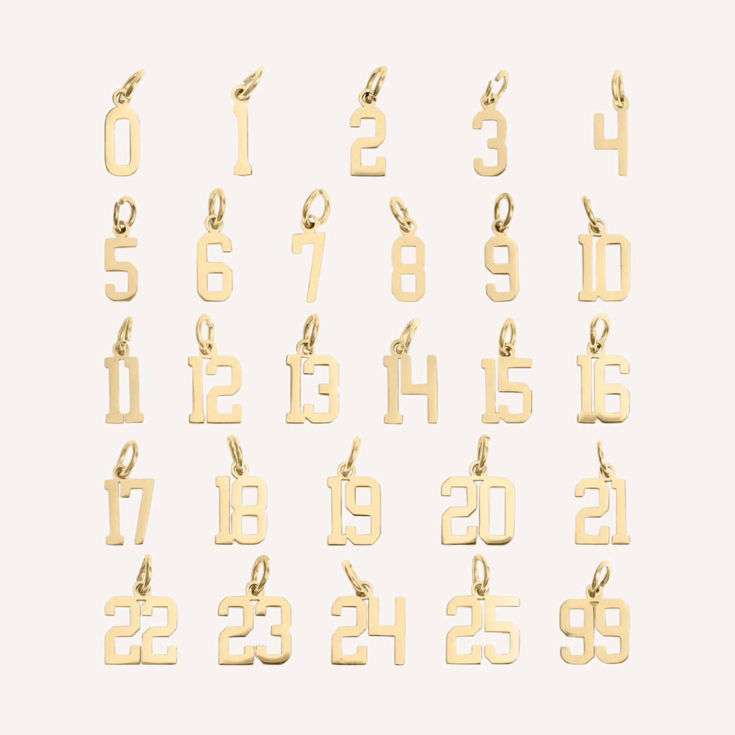 Small Varsity Number Charms