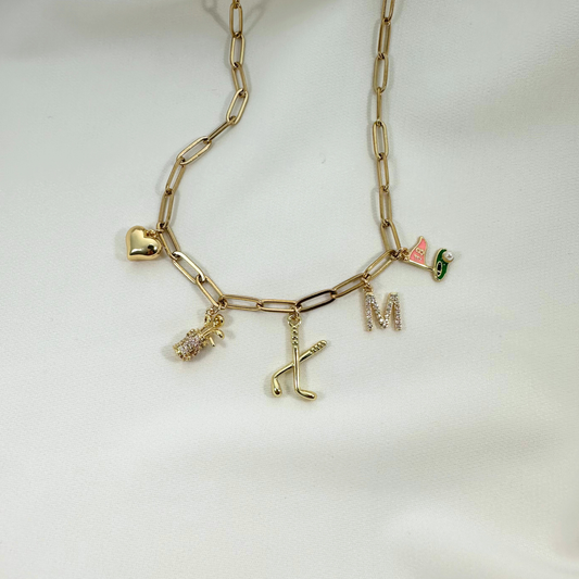 Golfer 5-Charm Necklace