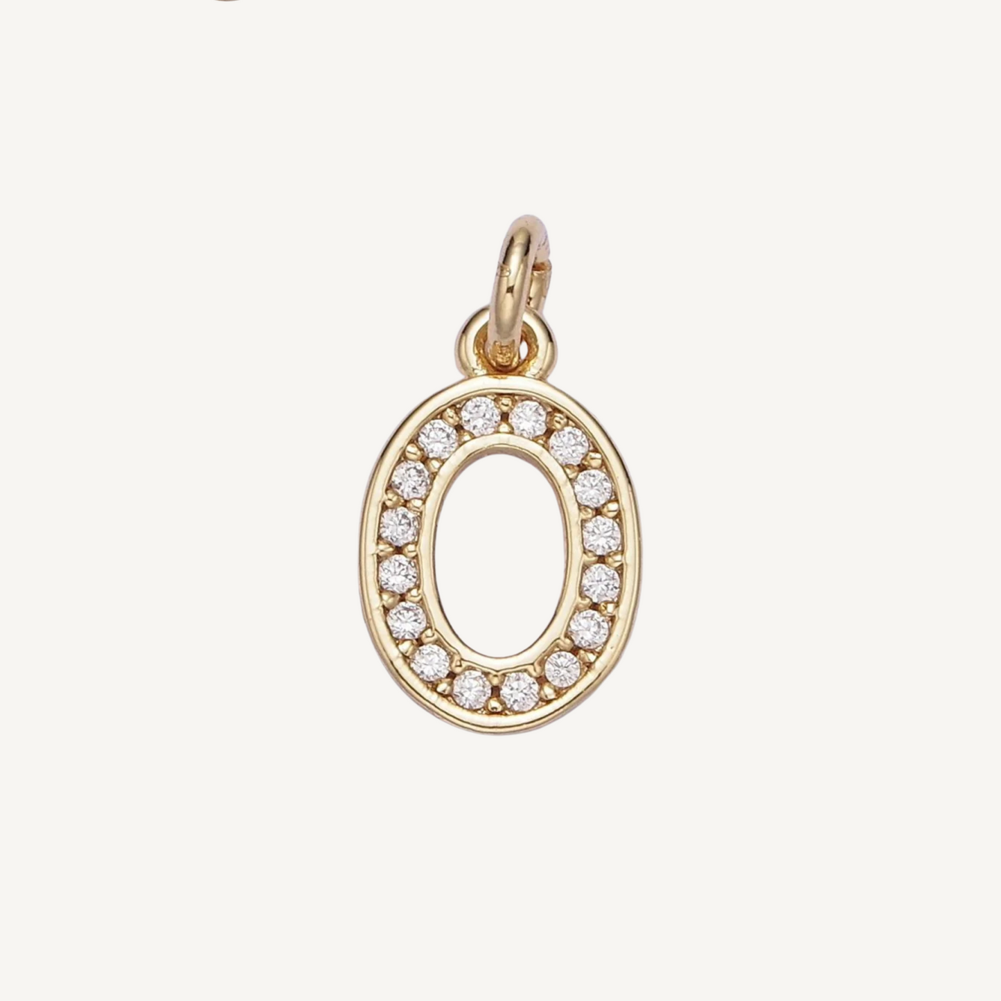 Small Rhinestone Number Charm