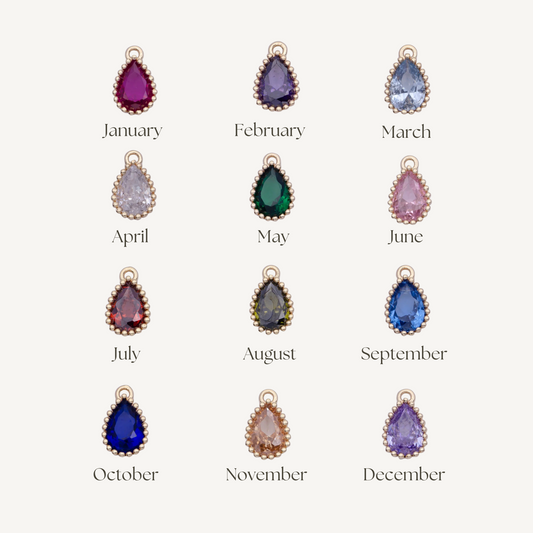 Mini Teardrop Birthstone Charms