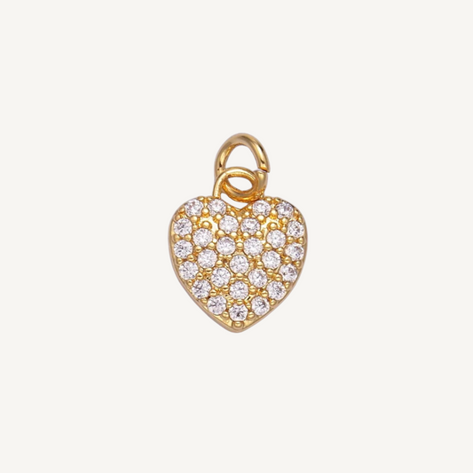 Small Rhinestone Heart Charm