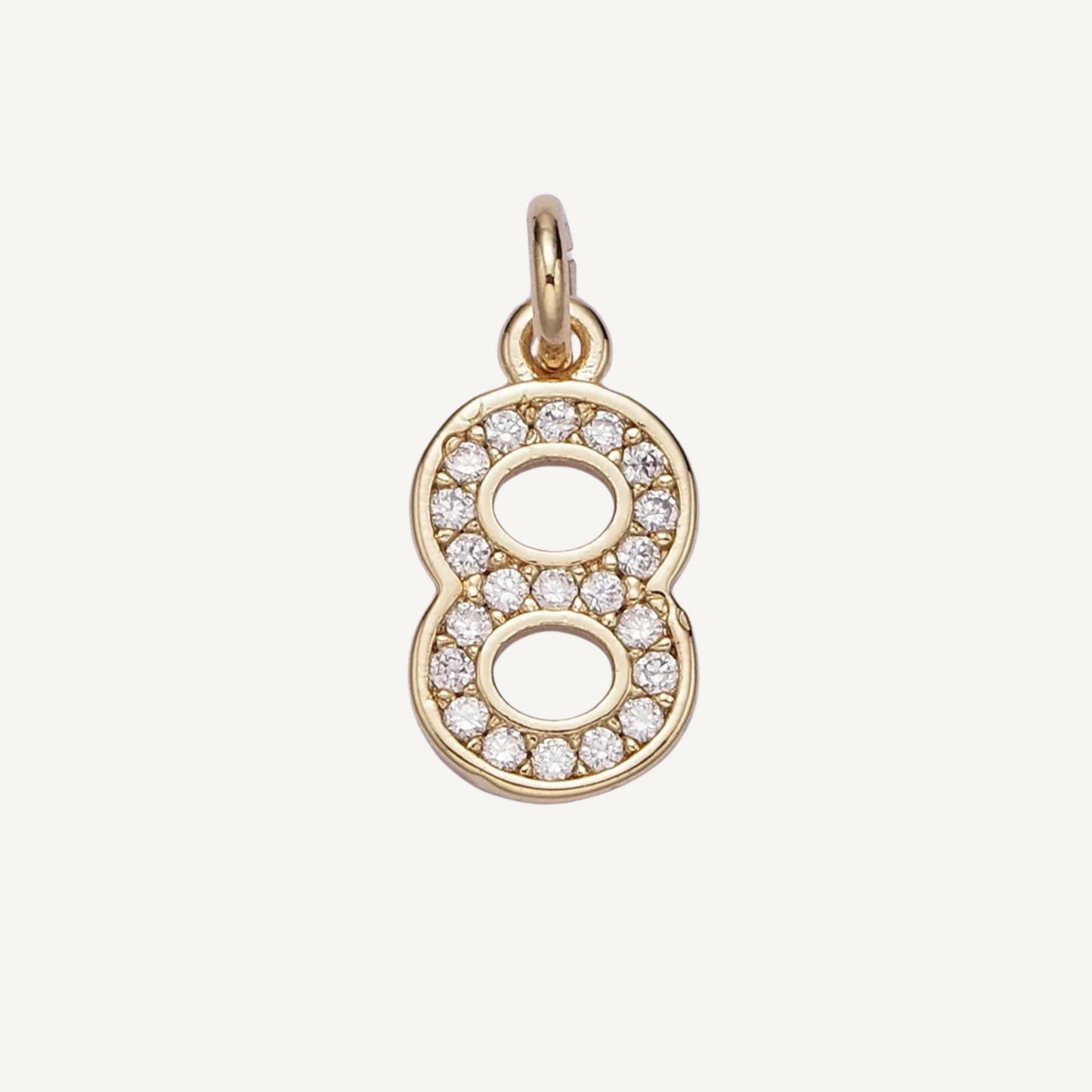 Small Rhinestone Number Charm