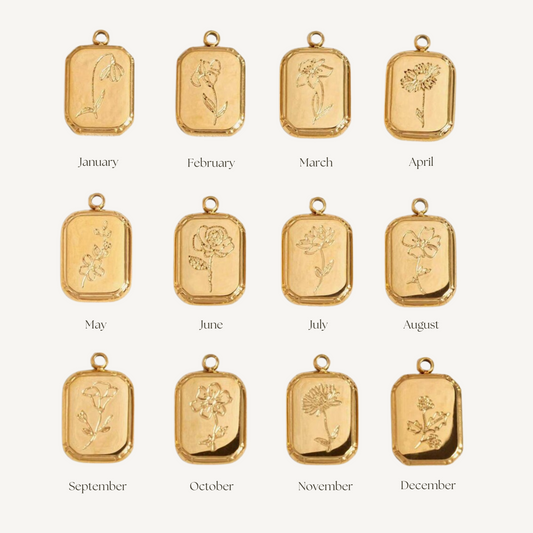 Small Gold Birthflower Charms