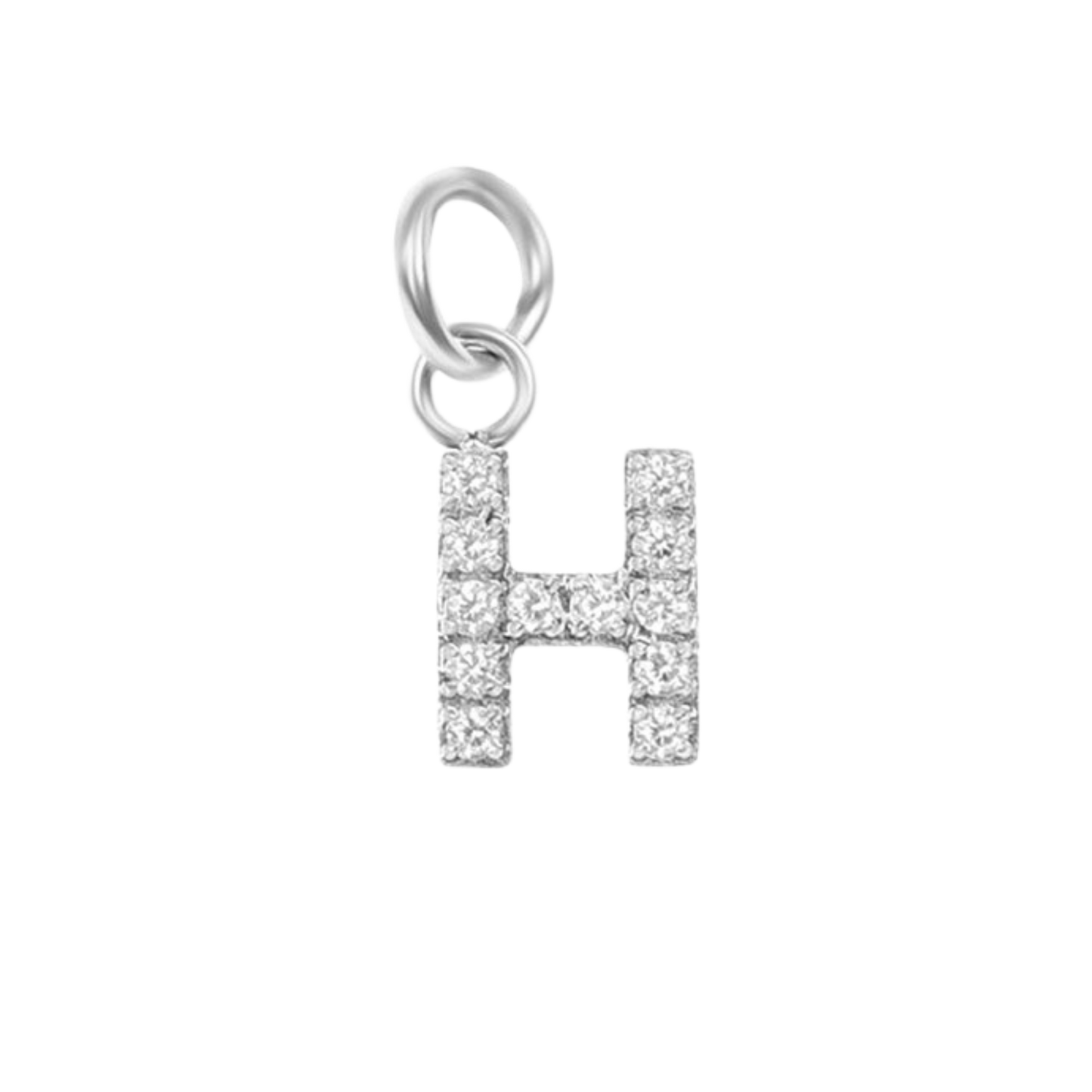 Mini Silver Paved Initial Charms