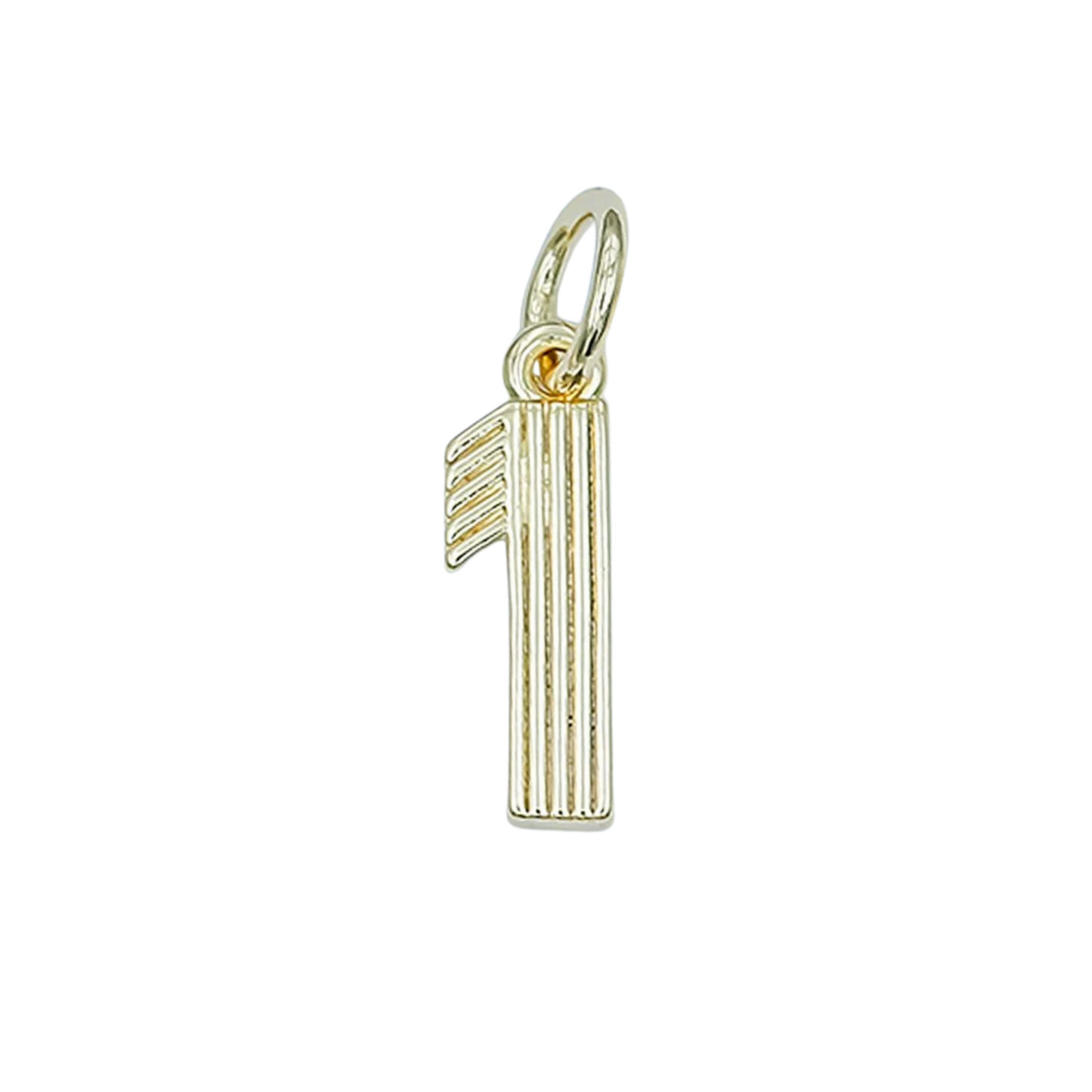 Medium Ribbed Number Charm