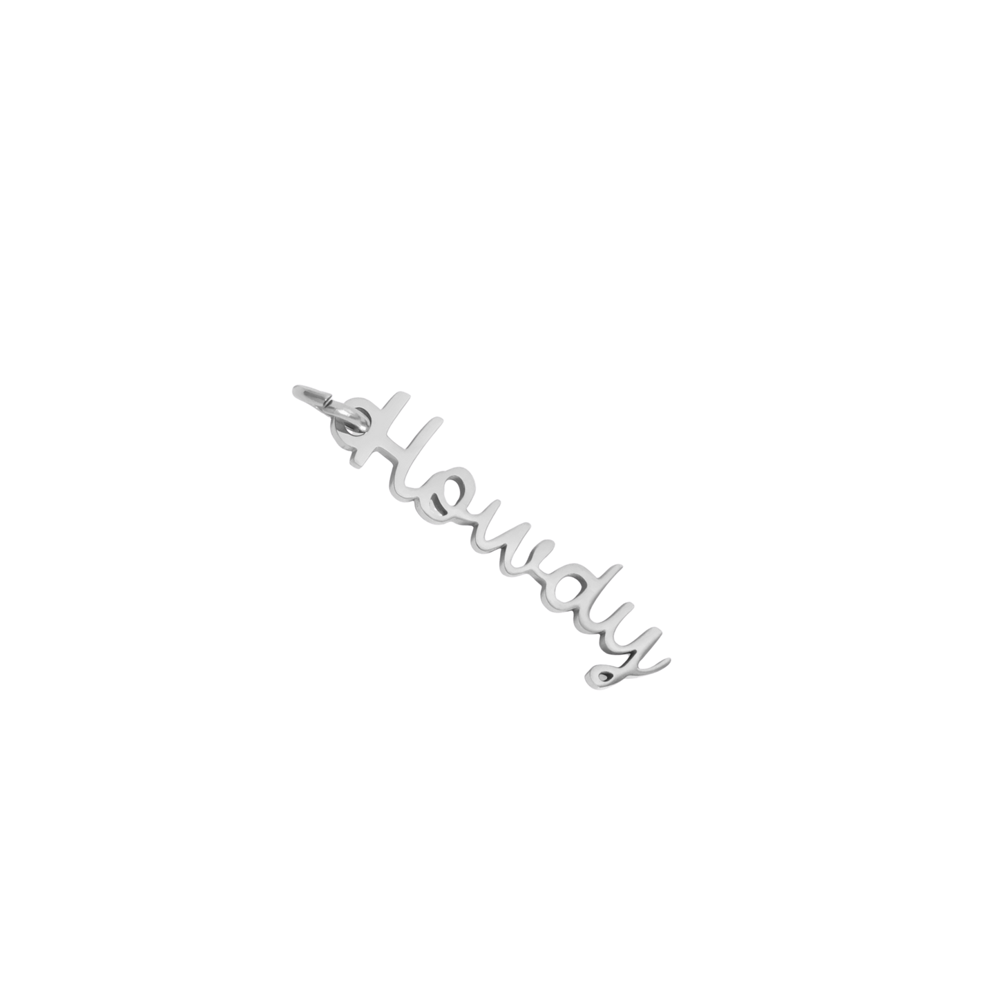 Medium Silver Howdy Word Charm