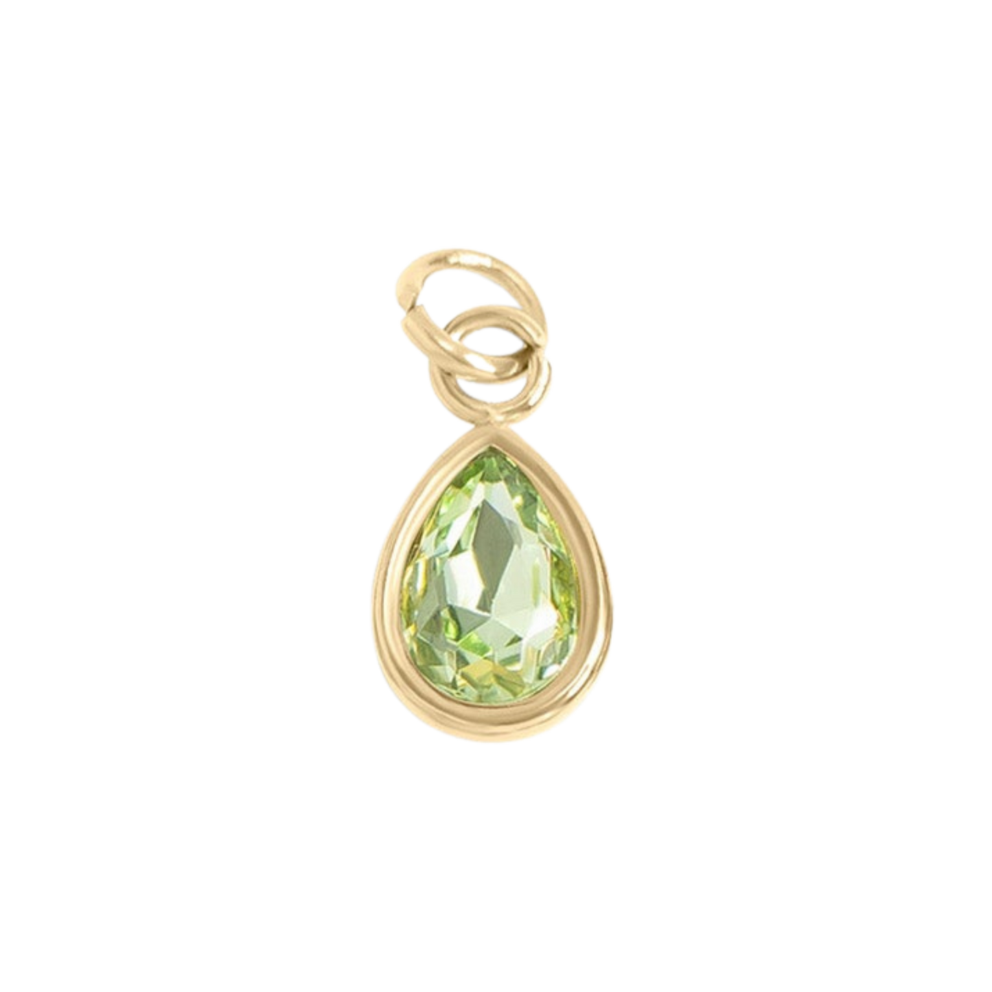 Mini Gold Teardrop Colored Gem Charms