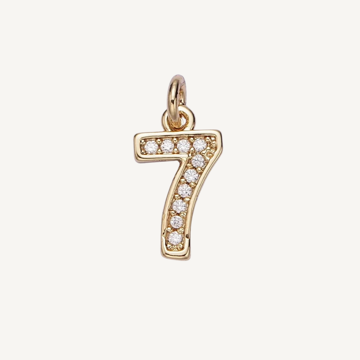 Small Rhinestone Number Charm