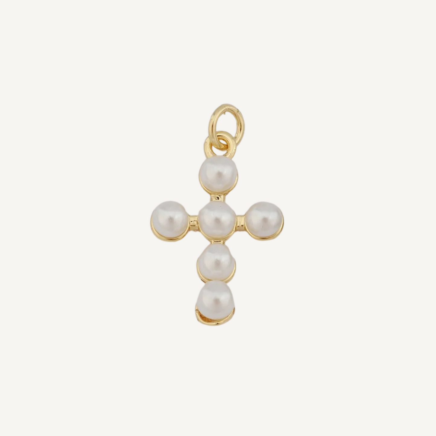 Medium Pearl Cross Charm