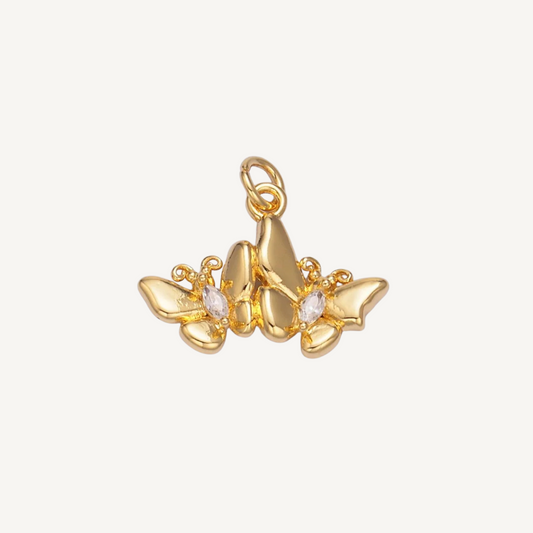 Small Two Butterflies Charm