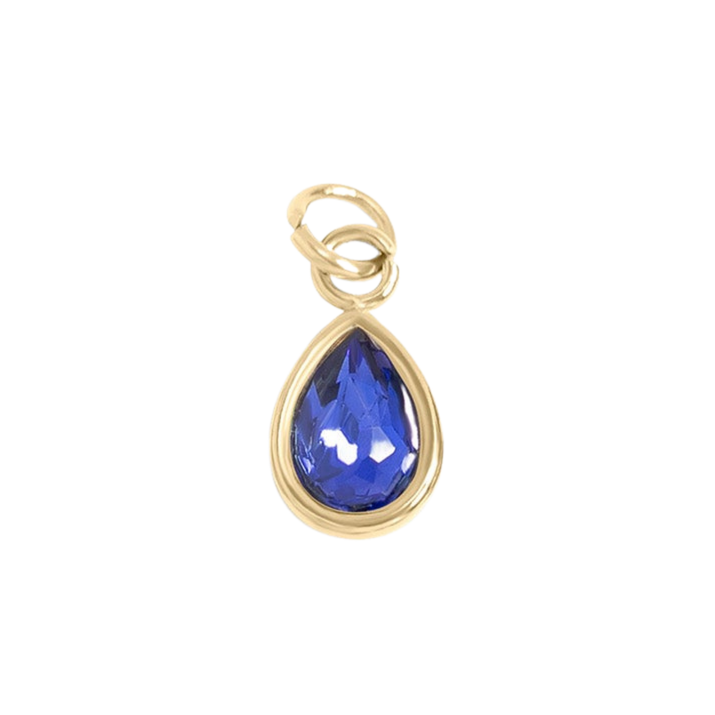 Mini Gold Teardrop Colored Gem Charms