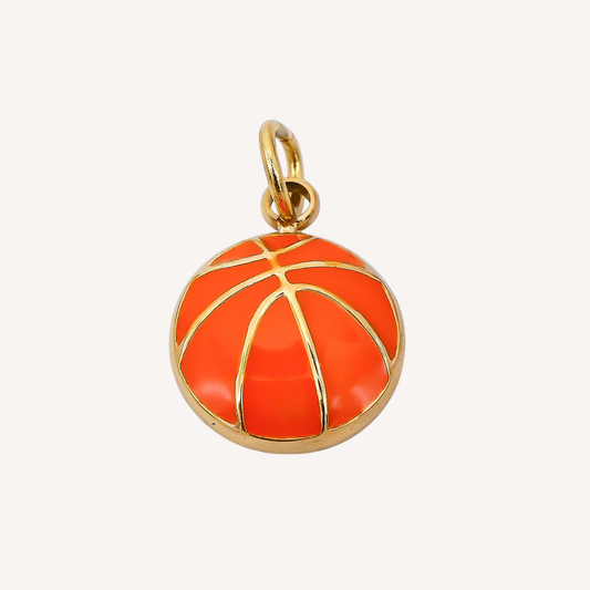 Small Orange Flat Basketball Charm