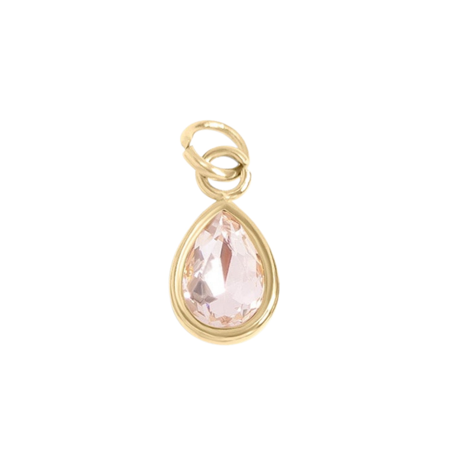 Mini Gold Teardrop Colored Gem Charms