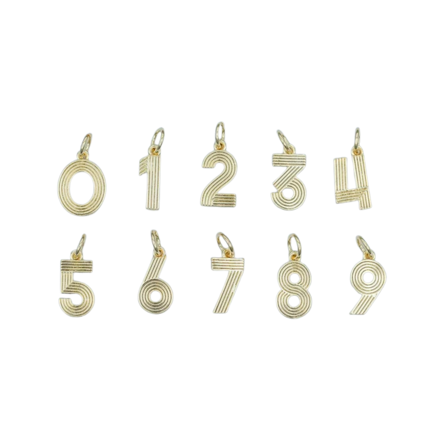 Medium Ribbed Number Charm