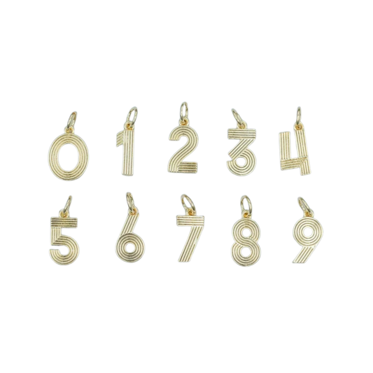 Medium Ribbed Number Charm