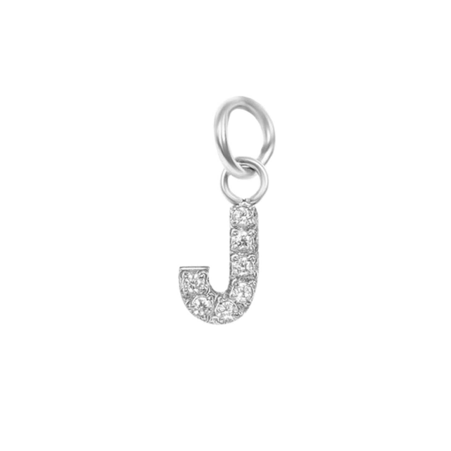Mini Silver Paved Initial Charms