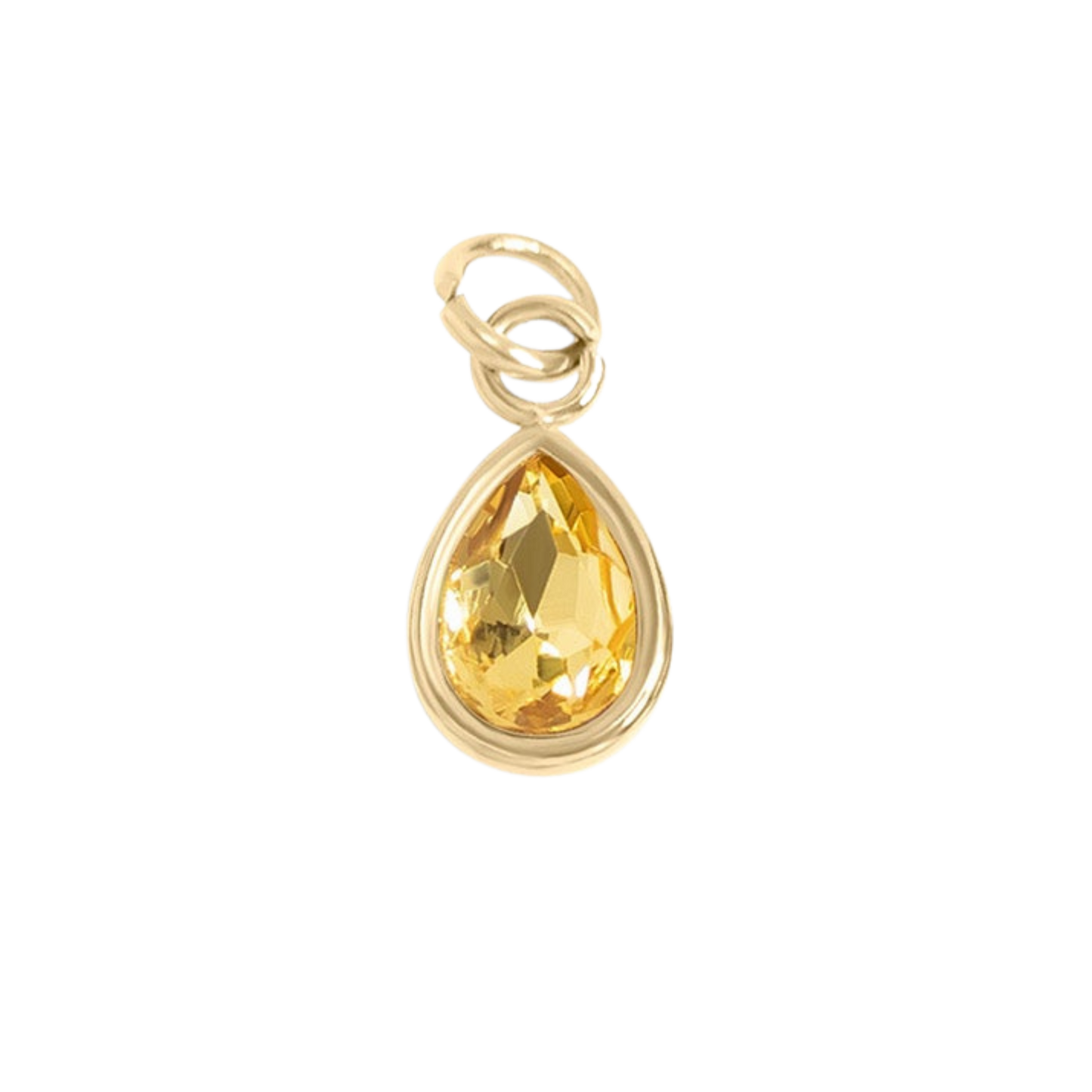 Mini Gold Teardrop Colored Gem Charms
