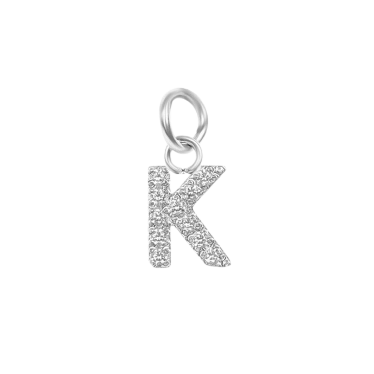 Mini Silver Paved Initial Charms