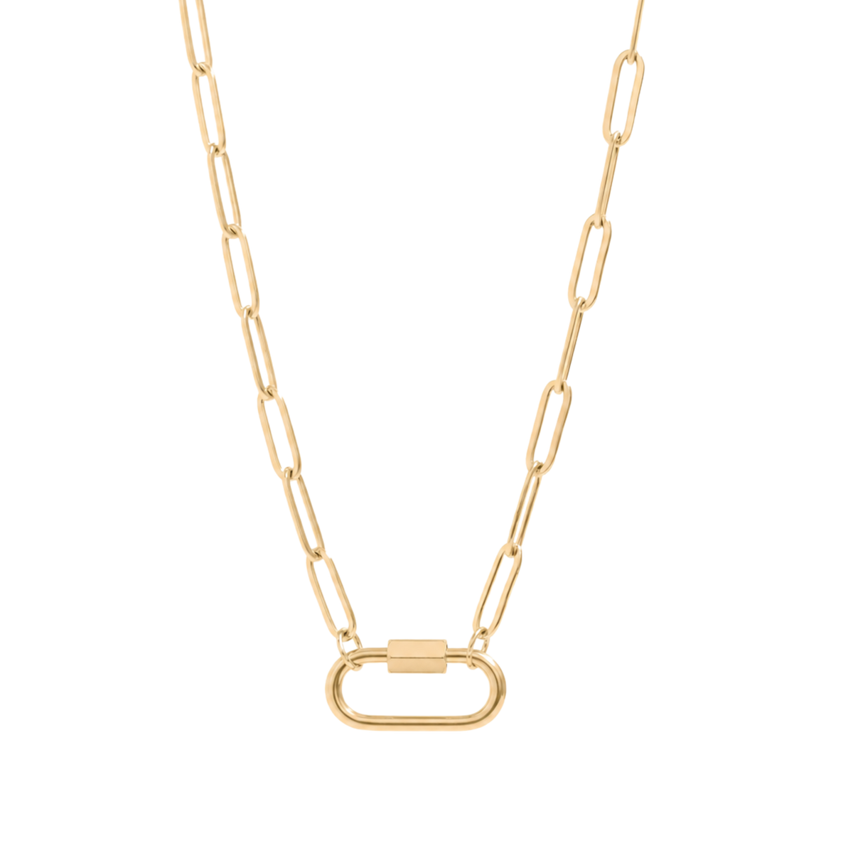 18K Carabiner Paperclip Necklace