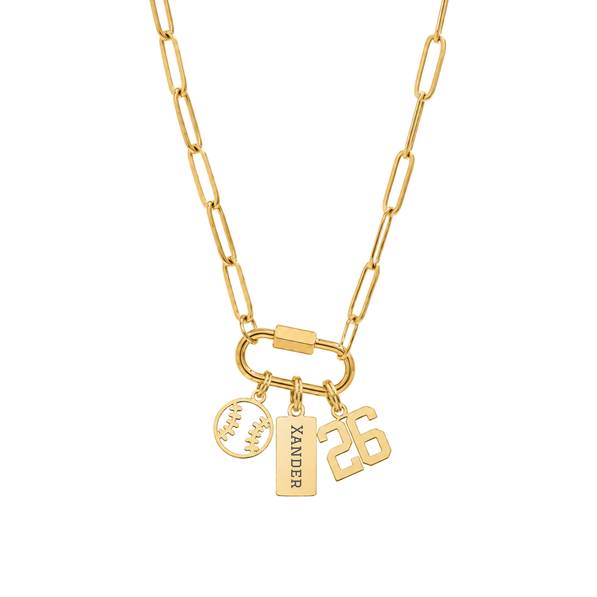18K Carabiner Paperclip Necklace