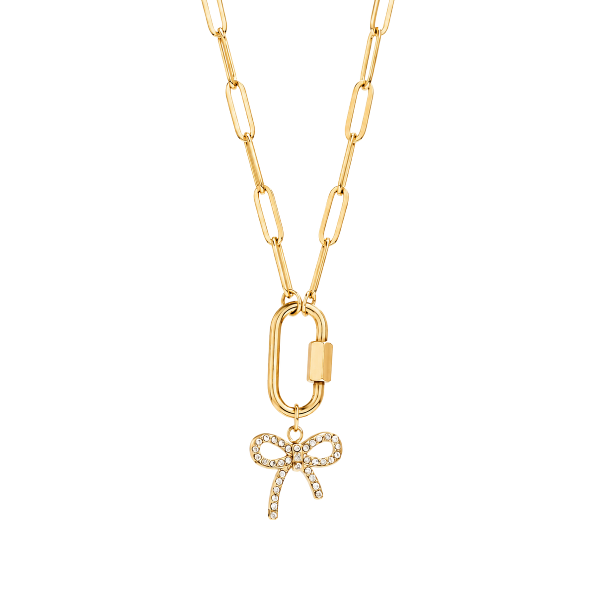 18K Carabiner Paperclip Necklace