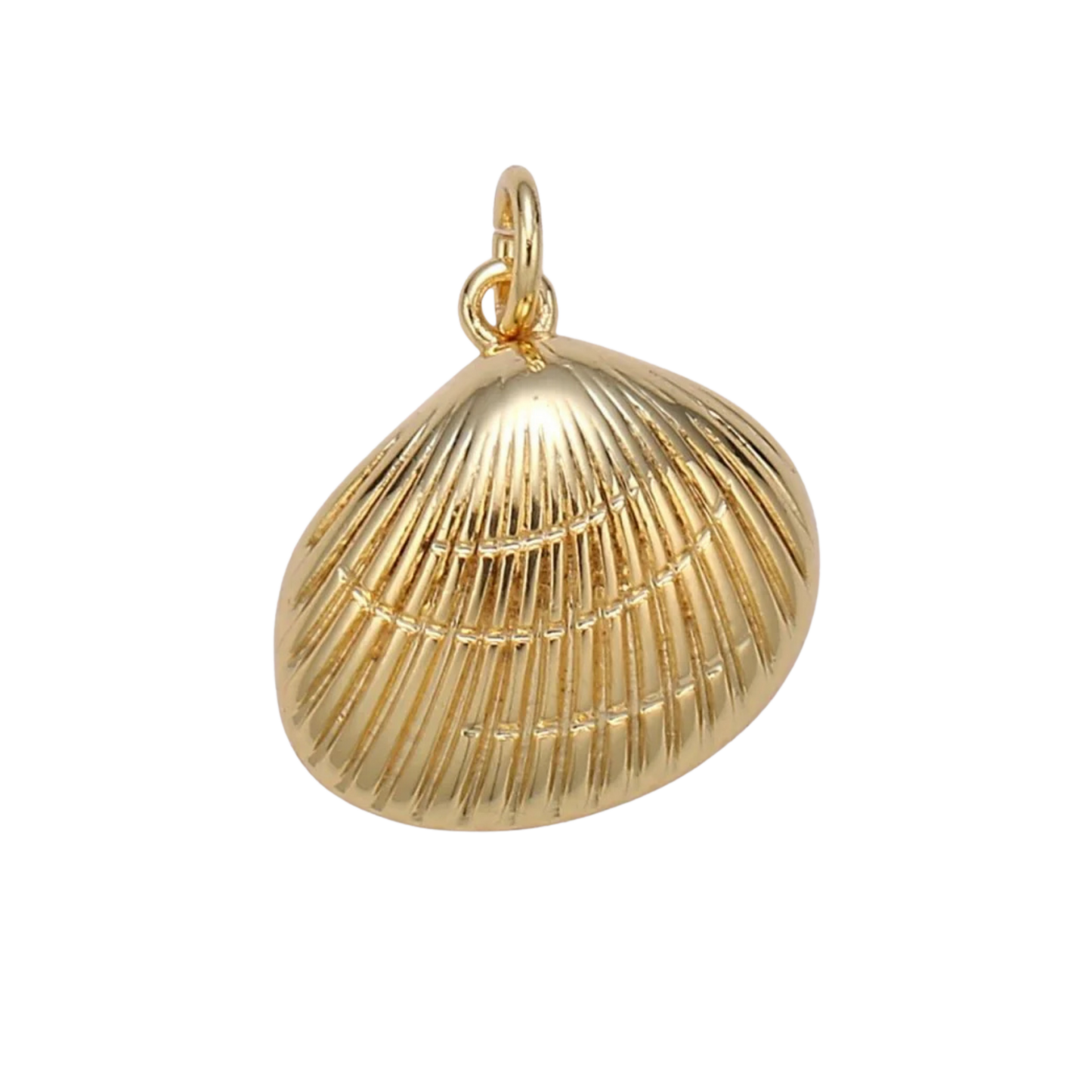 Large Gold Clam Shell Charm