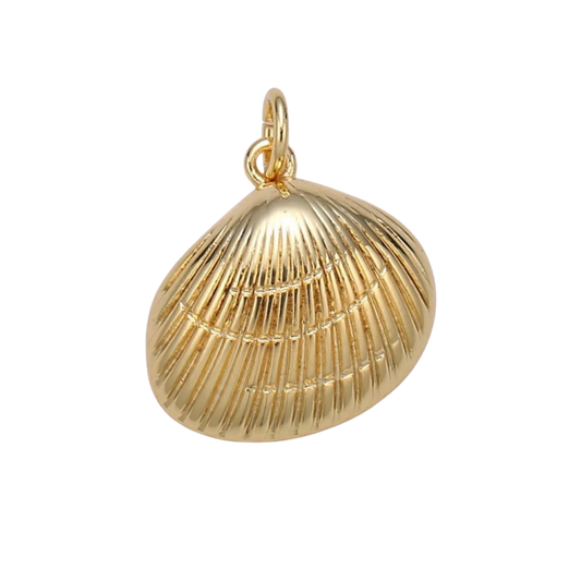 Large Gold Clam Shell Charm