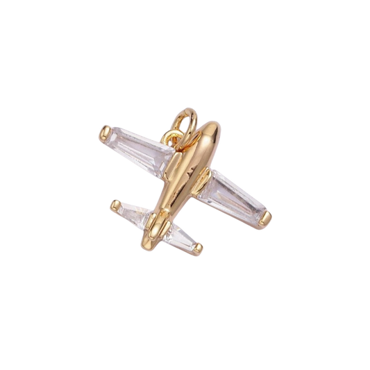 Medium Rhinestone Airplane Charm