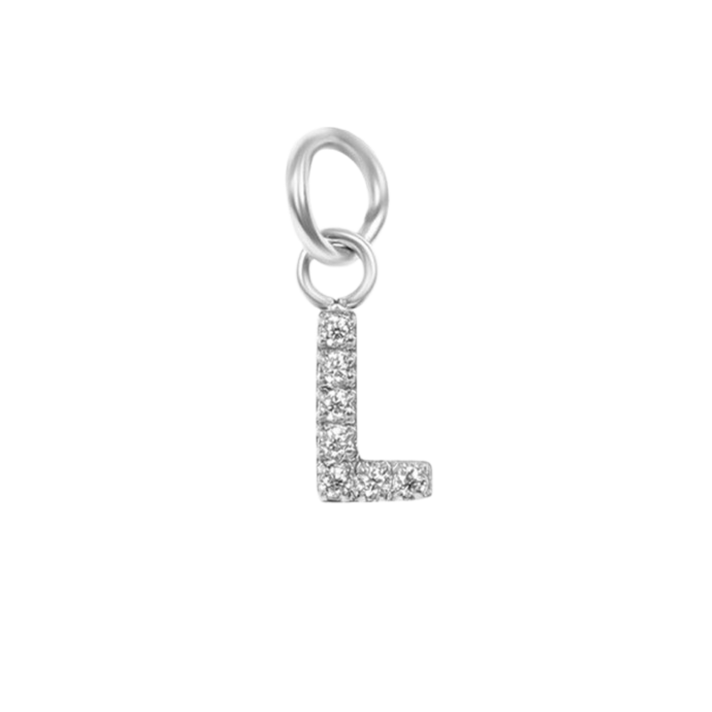 Mini Silver Paved Initial Charms