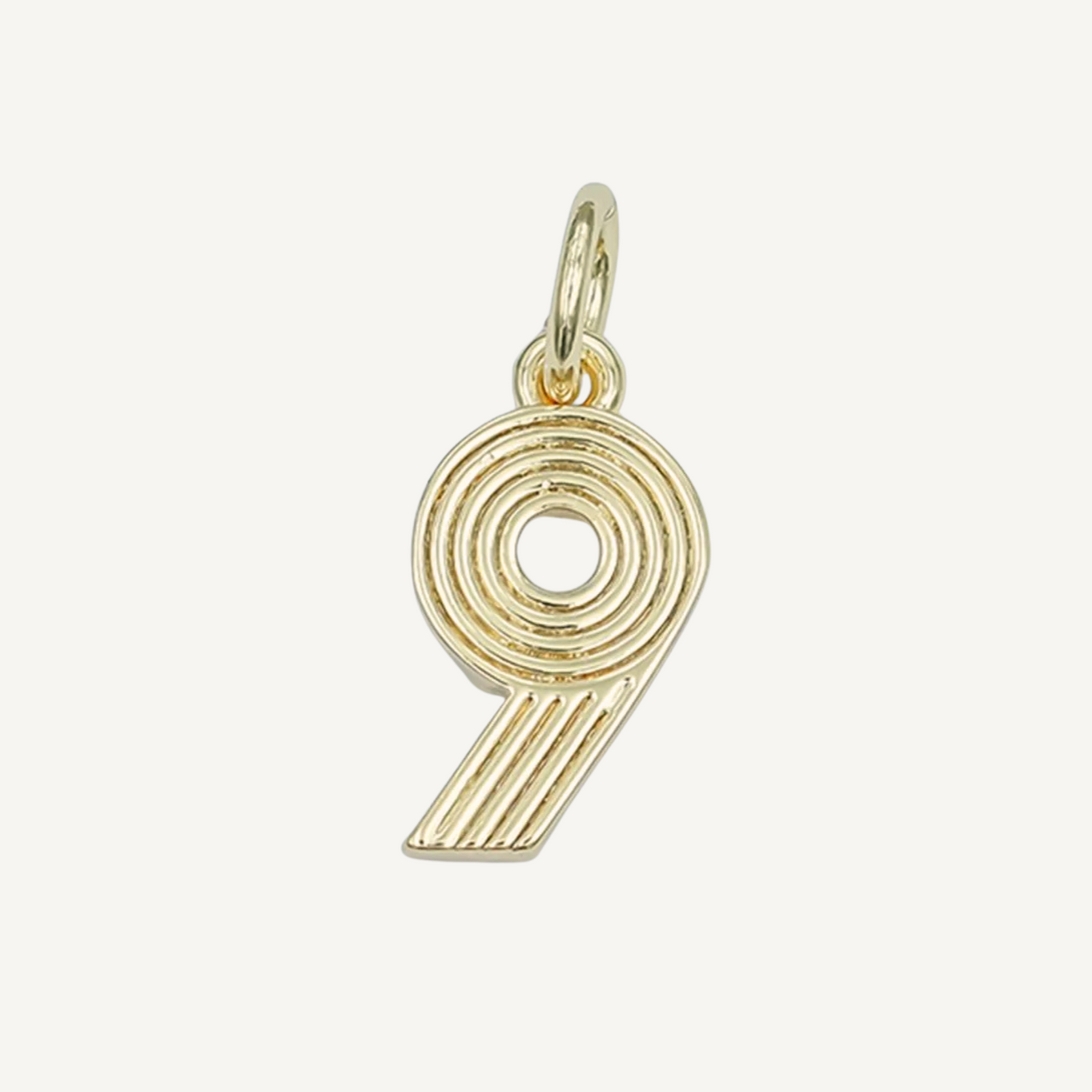 Medium Ribbed Number Charm