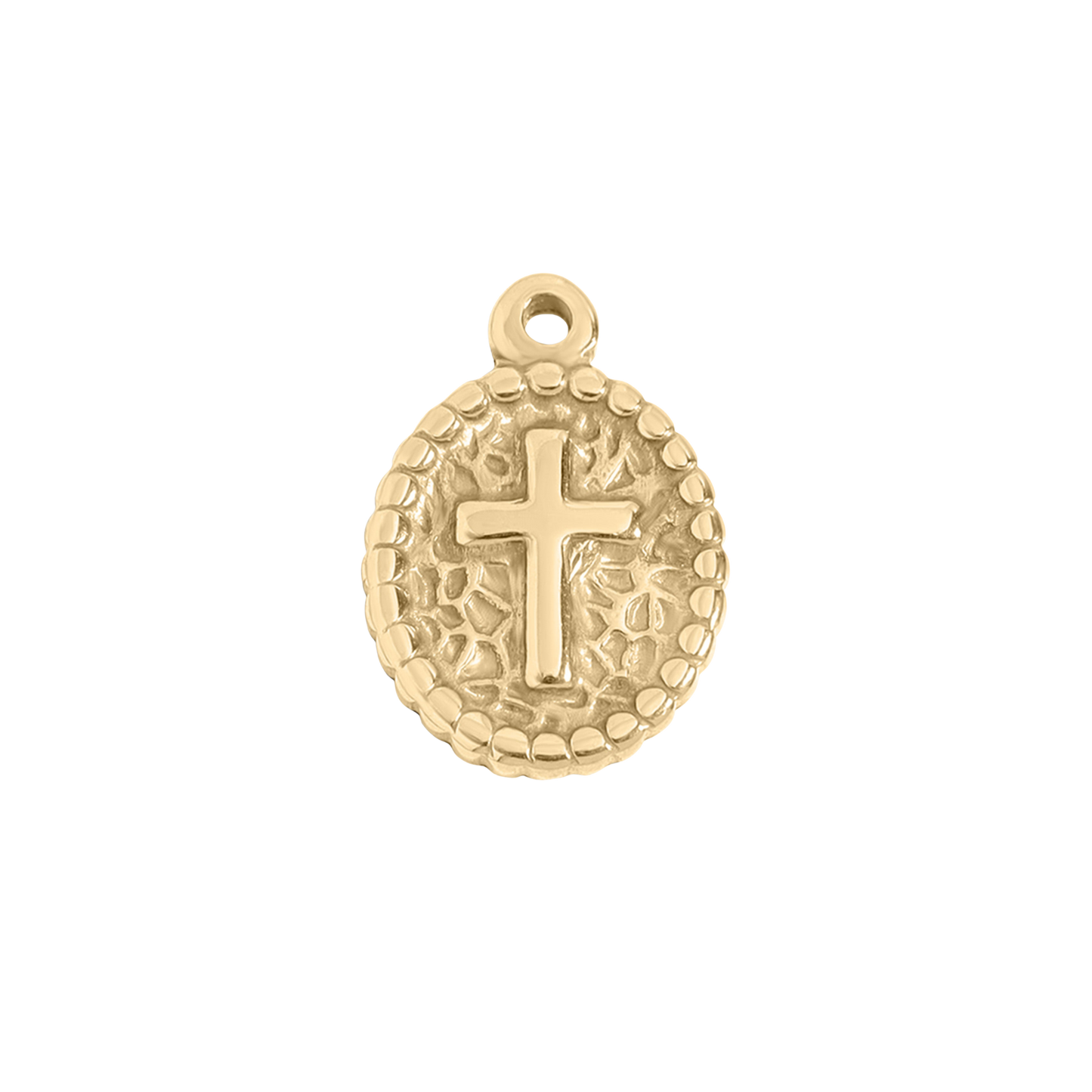 Medium Gold Medallion Cross Charm