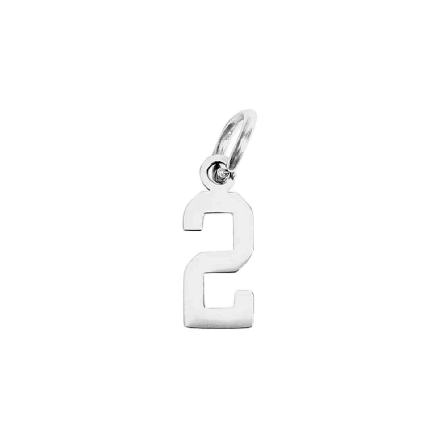 Small Silver Varsity Number Charms