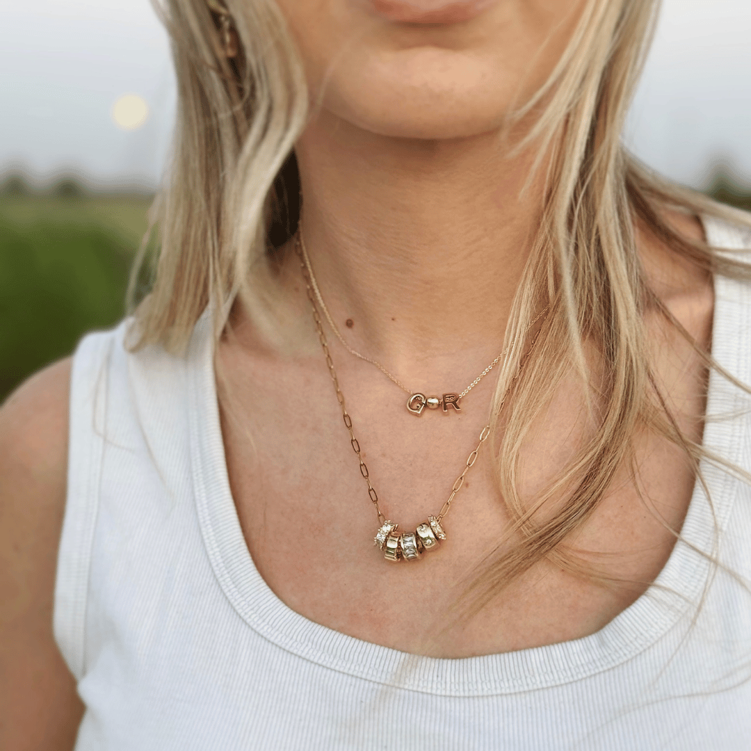 Initial Slider Necklace (Add up to 5 initials)